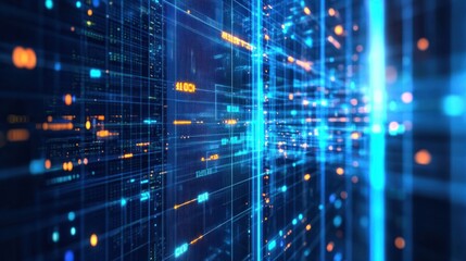 Technology networking and digital communication in business with cloud computing concept web storage for data global social media ai server online binary illustration background modern futuristic