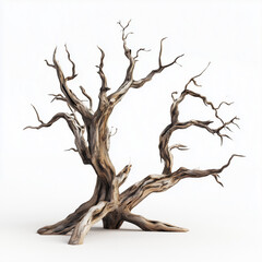 Wall Mural - dead tree 3d model isolated on white background