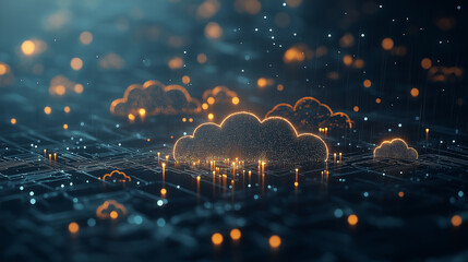 Wall Mural - A computer generated image of a cloud with many small glowing points