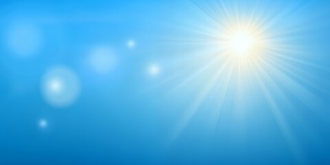 Canvas Print - Bright sun shining in a clear blue sky.