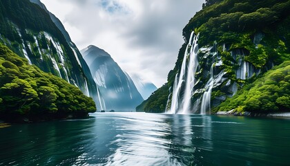 Majestic Milford Sound with towering cliffs and serene waters in the heart of New Zealands breathtaking natural beauty