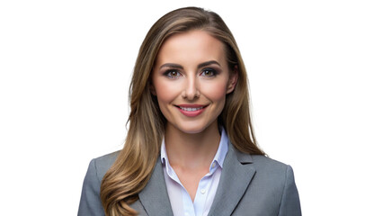 A headshot of a confident businesswoman with a professional expression transparent background png.