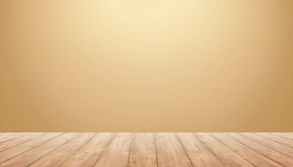 background of wooden floor stage and product stand, empty room, background for text