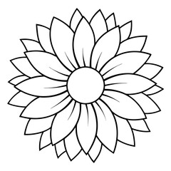 Wall Mural - sunflower line art vector illustration