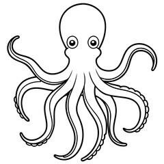 Poster - octopus line art vector illustration