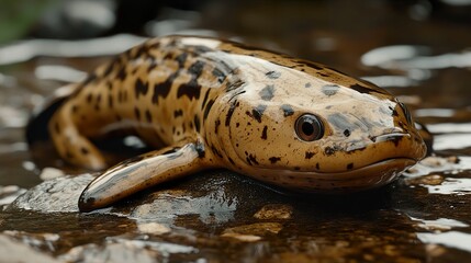 Canvas Print - Close Up of a Spotted Fish in Water