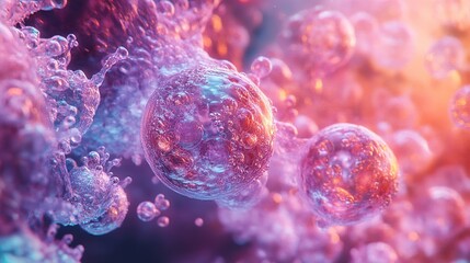 Wall Mural - abstract water bubbles: a microscopic journey