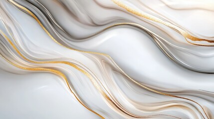 Aufkleber - A gold and white swirl pattern on a white background. The gold and white colors create a sense of luxury and elegance