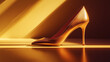 © Sadia - Elegant high-heeled shoe showcased under warm lighting for a stylish fashion display