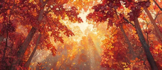 Canvas Print - Autumn Forest Canopy