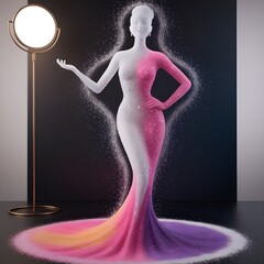 Wall Mural - colorful dust dress