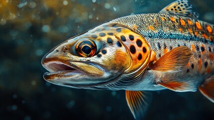 Wall Mural - Close-Up of a Brown Trout in its Natural Habitat