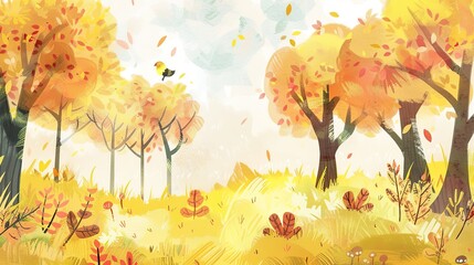 Sticker - Autumn_Illustration_Beautiful_Yellow_Beginning_