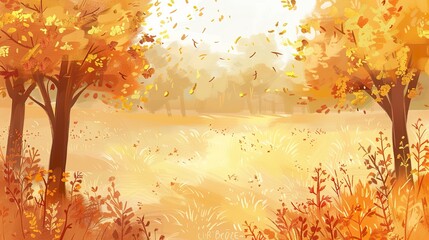 Canvas Print - Autumn_Illustration_Beautiful_Yellow_Beginning_