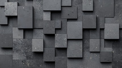 Poster - Textured arrangement of dark slate tiles with varied sizes and angles on a flat surface