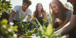 © stockmotion - Gruppe junger Meschen arbeiten gemeinschaftlich im Garten