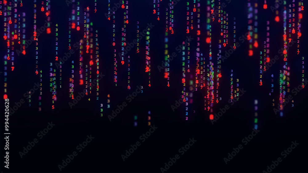 Binary code with numbers moving on the screen. Digital age. Binary ...