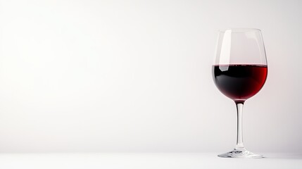 Wall Mural - Glass of red wine on white background with space for text. 