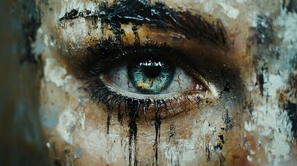 Wall Mural - Close Up of an Eye With Abstract Makeup