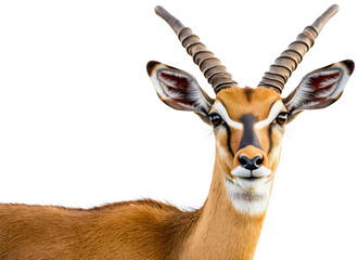 Wall Mural - antelope gazelle isolated, african safari horn, brown impala wildlife, animal mammal herbivore, natu