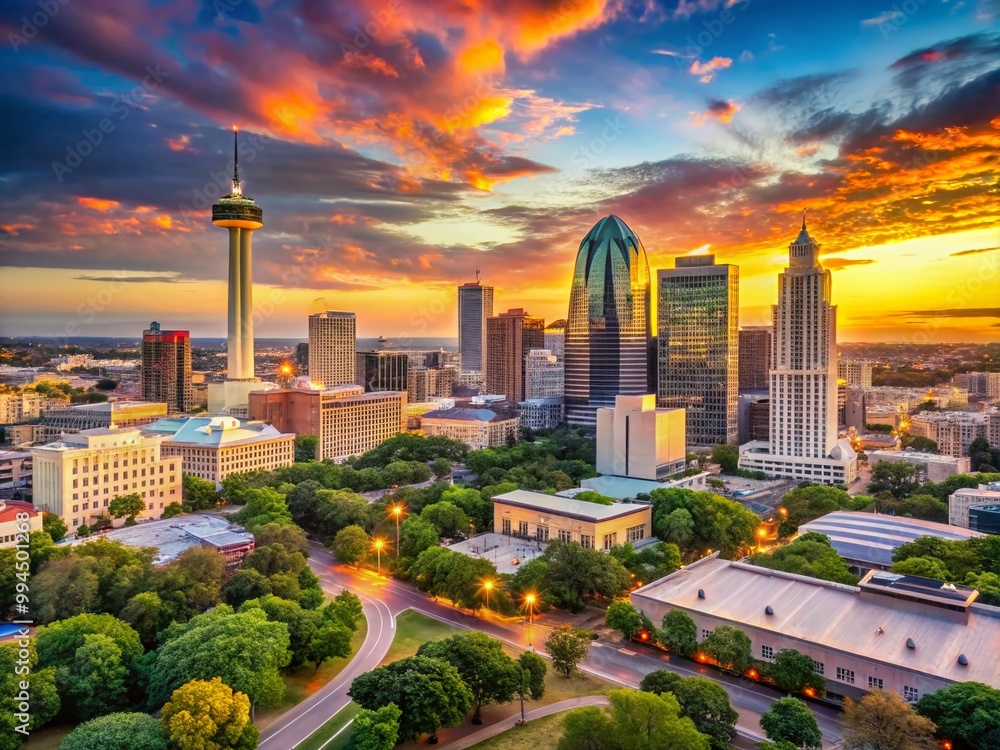 Stunning San Antonio Future Skyline with Modern Architecture and