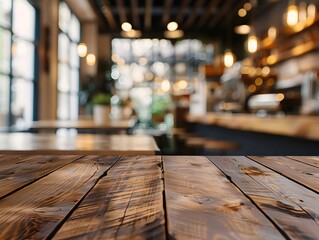 Blurred coffee shop and restaurant interior background