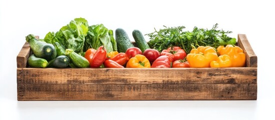 Wall Mural - Fresh Vegetables in a Wooden Crate