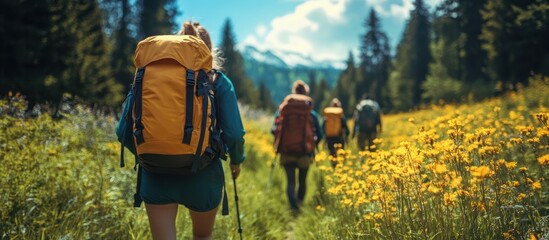 Wall Mural - Hiking Through Mountain Meadows