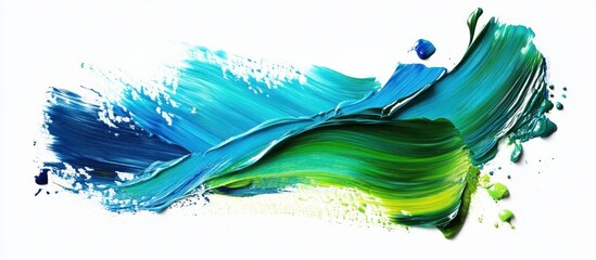 Canvas Print - Abstract Blue and Green Paint Strokes