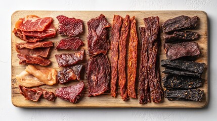 This meaty, chewy, tasty beef jerky is made from beef, beef, meat, and food