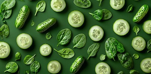 Stylish and appealing organic produce photo featuring fresh green cucumbers on dark background. Ideal for food blogs and health websites.