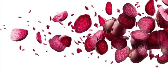 Wall Mural - Flying Beetroot Slices