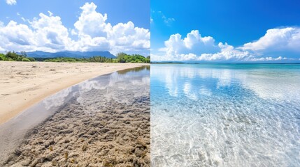 Sticker - Serene Beach and Clear Water under Blue Sky