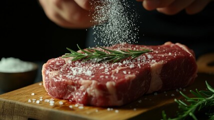 Cooking steak perfectly and garnishing it with fresh herbs illustrates the precision and skill needed for fine dining.