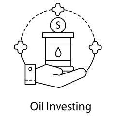 Wall Mural - Oil Investing Icon. Vector Icon Design