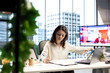 © DC Studio - Female entrepreneur working on her legal obligations to sign paperwork and work contracts, approving all documents for performance and productivity. Businesswoman CEO gives authorizations.