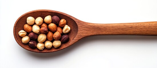 Wall Mural - Hazelnuts in Wooden Spoon