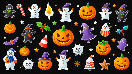 Wall Mural - Halloween.decor for the Halloween holiday. background surface with a pumpkin image	