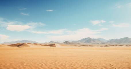 Wall Mural - Desert landscape with mountains in the background