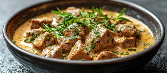 Wall Mural - Creamy Beef Stew with Herbs