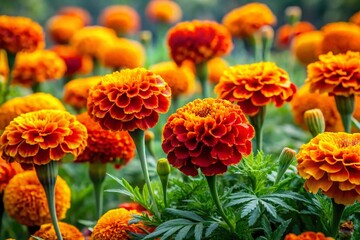 Vibrant Marigolds on Transparent Background for Floral Designs and Digital Artwork Projects