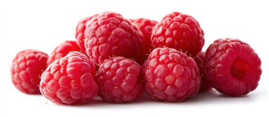 Poster - A Heap of Ripe Red Raspberries