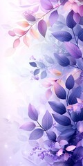 Wall Mural - A purple and pink leaf pattern with simple background. 