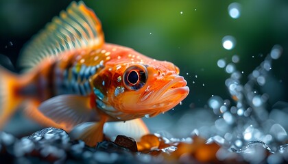 Vibrant Macro Capture of Archerfish, Showcasing Natures Beauty for Wildlife Photography and Desktop Backgrounds