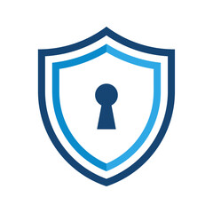 Wall Mural - shield with keyhole icon