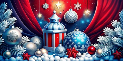 Wall Mural - christmas background with christmas tree