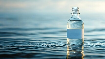 World Kindness Day A kindness message in a bottle, floating on water, symbolizing spreading kindness, minimalistic style, isolated on white background