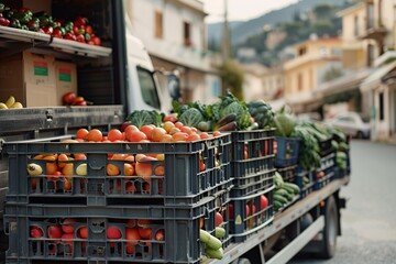 Wall Mural - Fresh Produce Delivery Truck