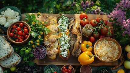 Wall Mural - Summer Picnic Food Table