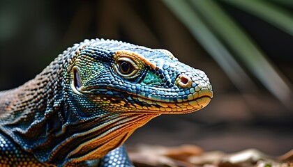 Wall Mural - Majestic Komodo Dragon: A Shimmering Guardian of Gemstone Elegance